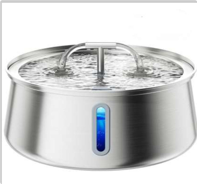 Tous les animaux en acier inoxydable Distributeur d'eau Type de piste ronde Grande capacité Chiens et chats Wat