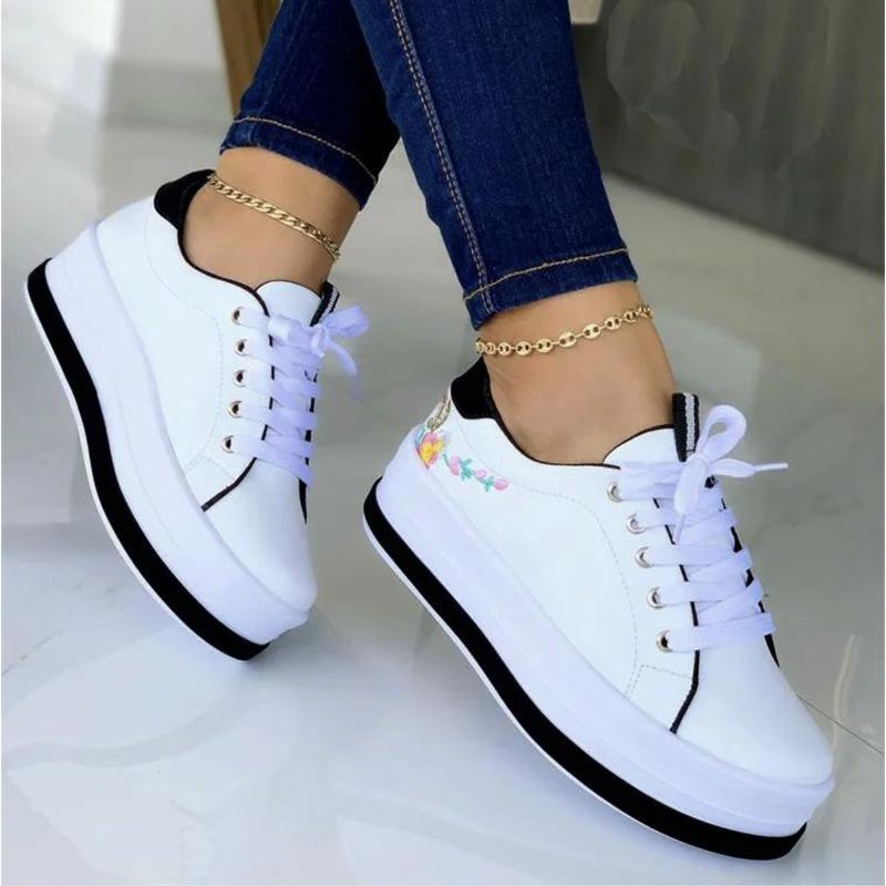 Femmes Round Toe Platform Bas Top Chaussures Casual