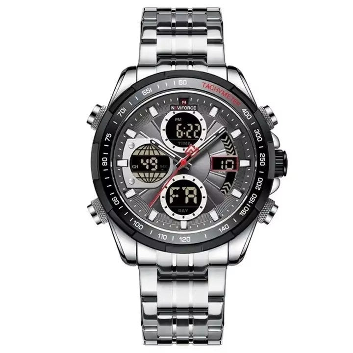 Montre multifonction en acier inoxydable pour homme