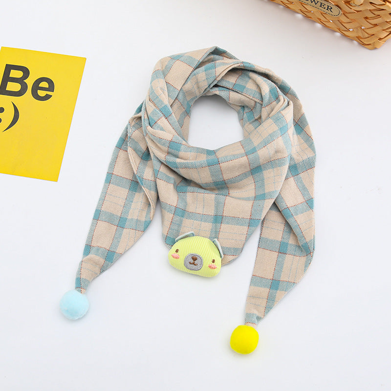 Style coréen coton-linen Plaid enfants écharpe polyvalent et facile à assortir