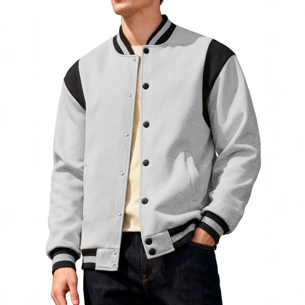 Veste de baseball pour hommes de couleur contrastante de printemps