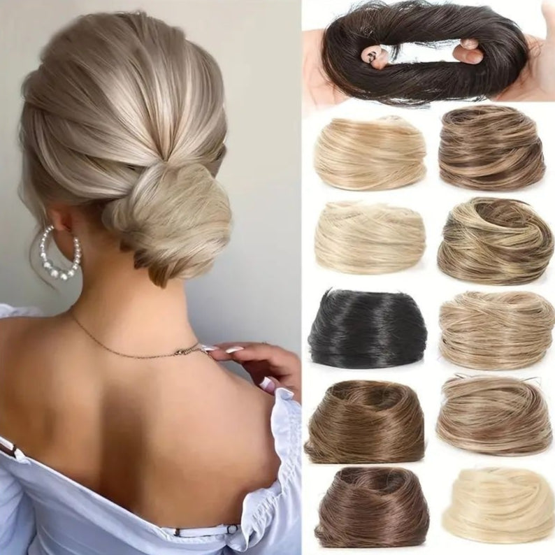 Simulation de boucles de cheveux féminines avec perruque et bande de caoutchouc