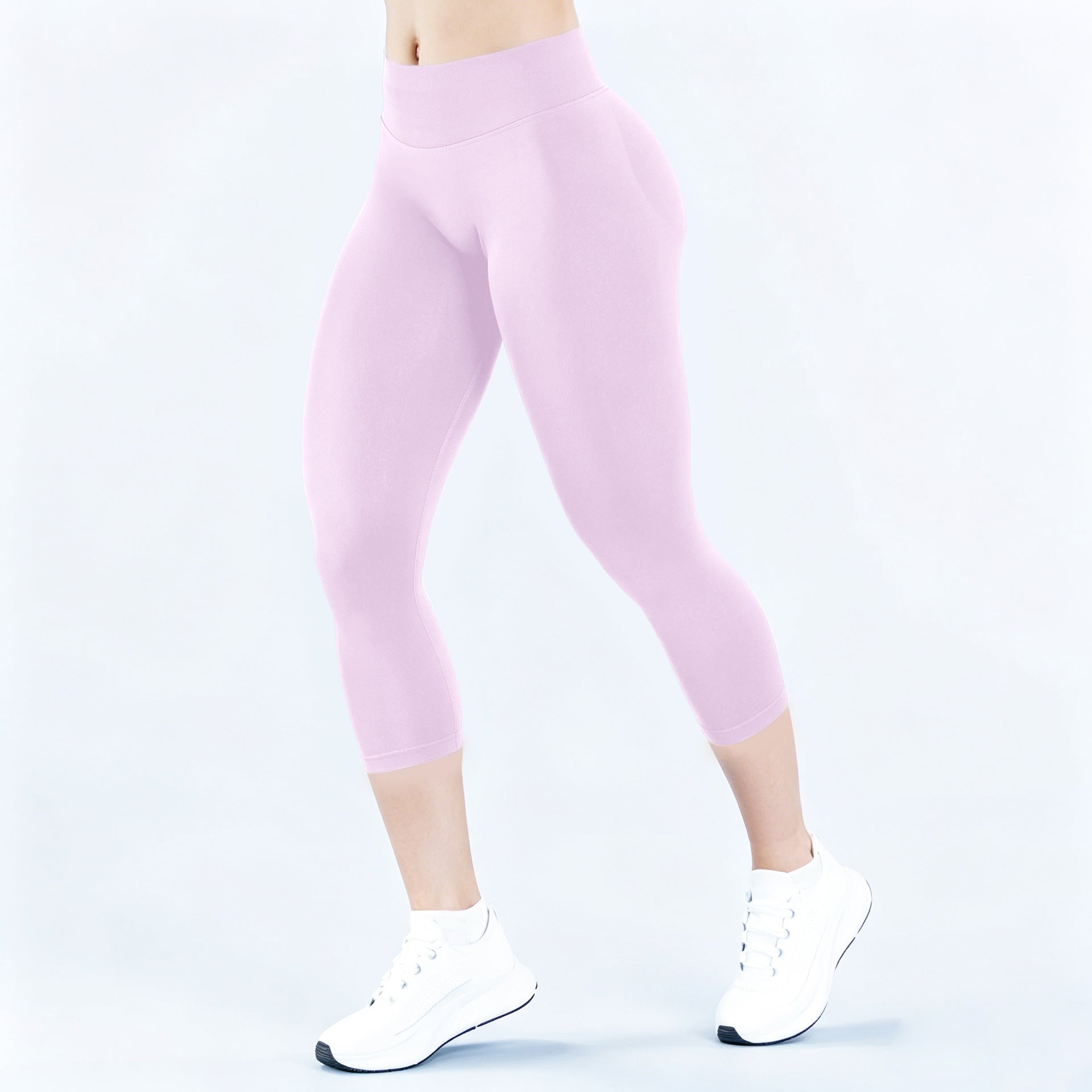 Pantalon croppé à trois pans de la taille Conception plissée pour un effet de lifting des fesses Mer à basse altitude
