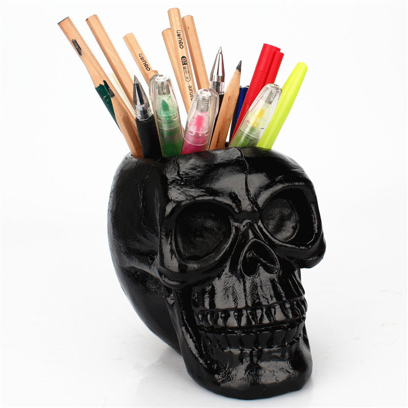 Tube de stockage d'outils de beauté tête de crâne