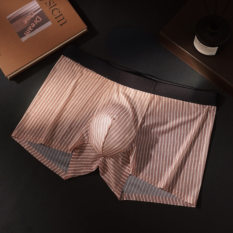 Slip de boxeur en soie glacée pour hommes