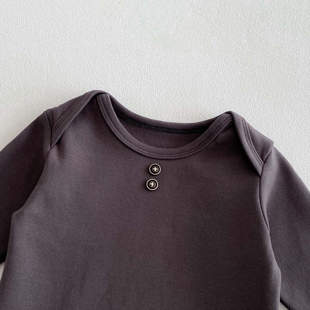 Les nouveaux-nés vêtements bébé printemps et automne couleur solide manches longues bout en vêtements