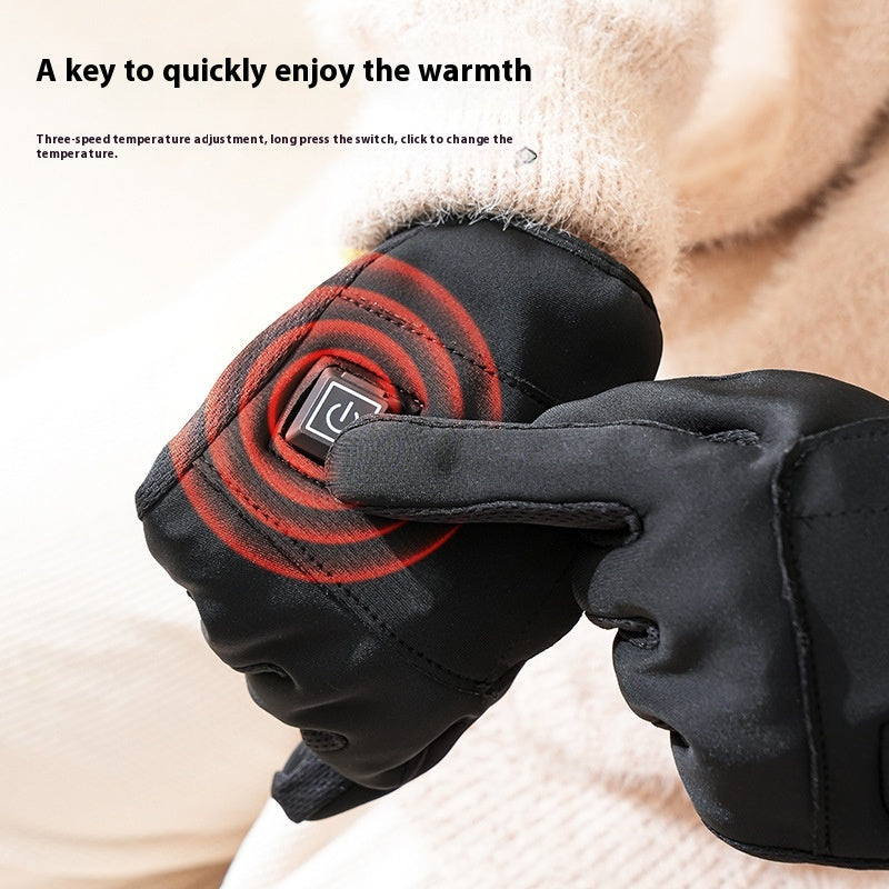 Gants de chauffage entièrement Palm USB de charge d'hiver Outdoor Riding Cold-proof