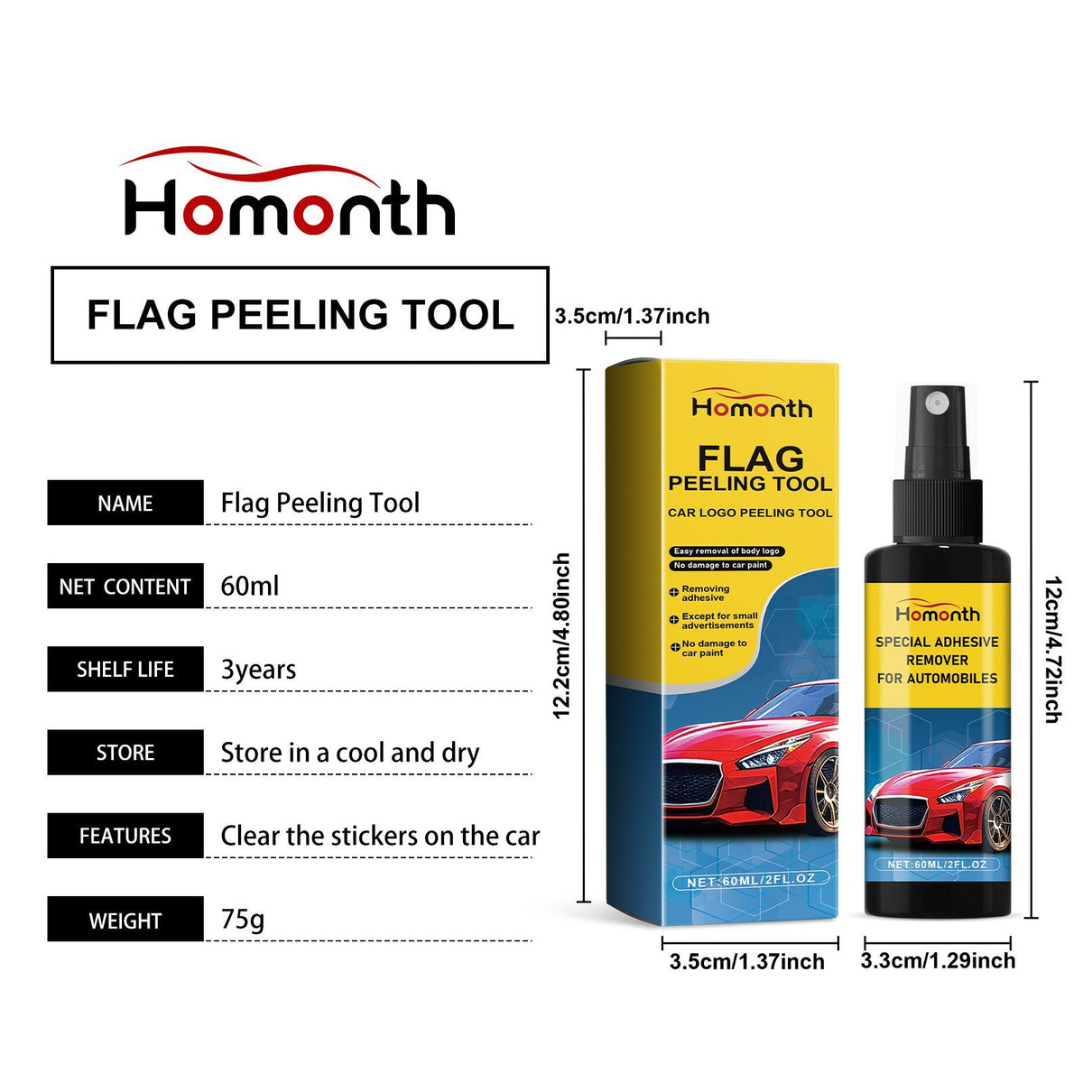 HOMONTH Automotive Sticker Residue Deleter Liquide