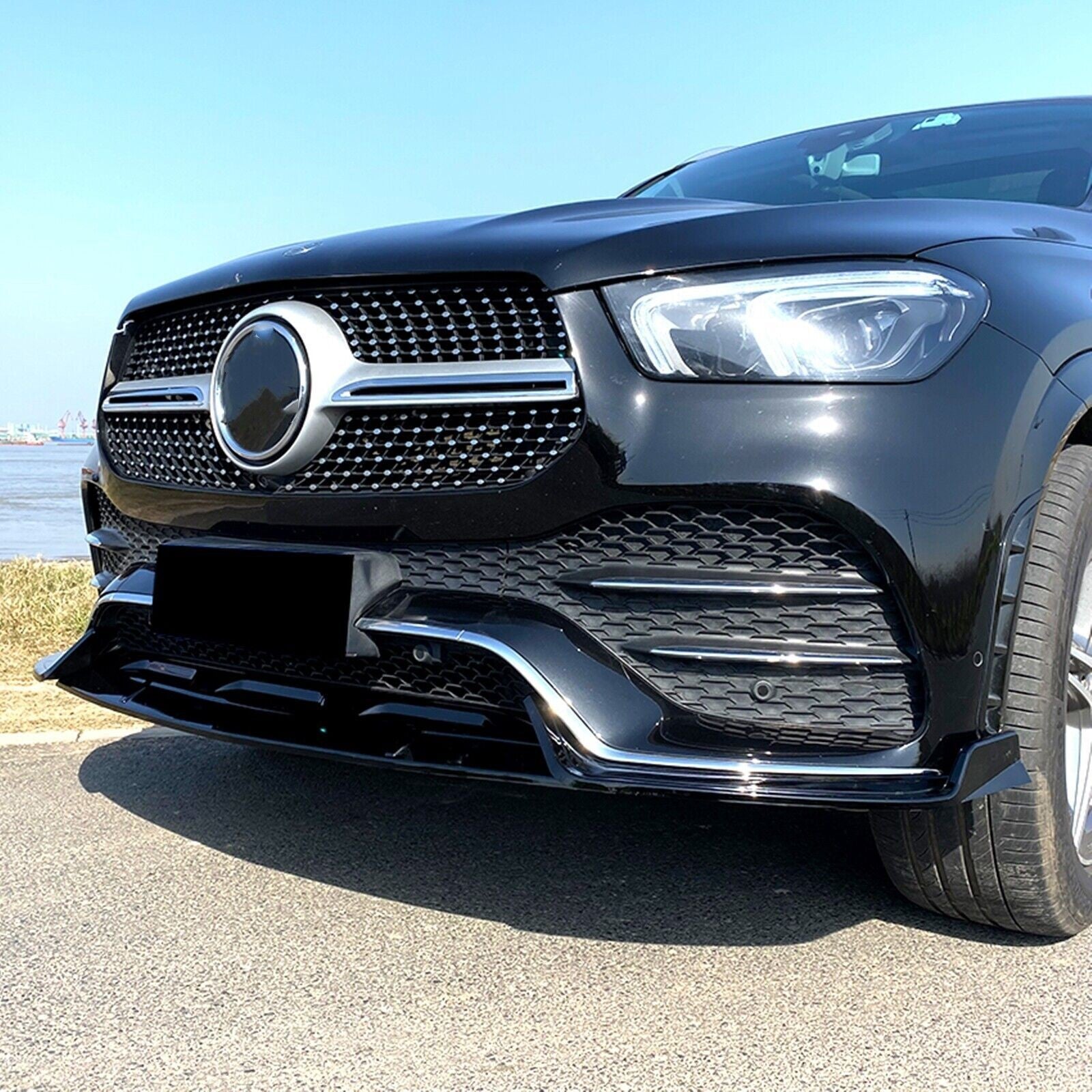 Gloss Black Front Spoiler Lip M Ercedes Classe GLE W167 C167