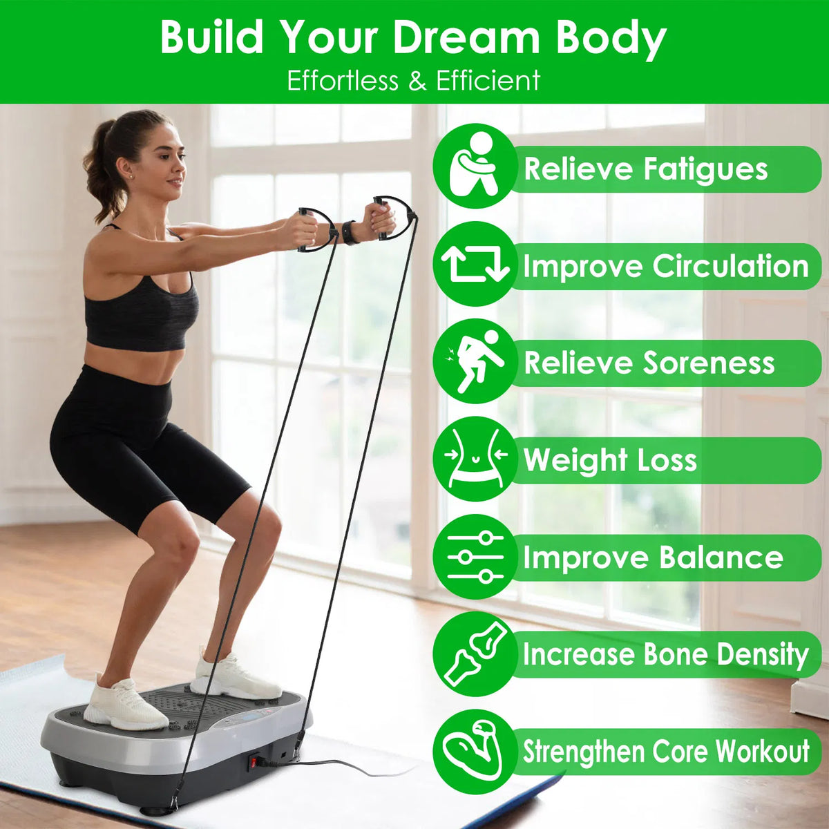Accueil Utiliser la plateforme d'exercice de vibration pour le drainage lymphatique et le soulagement de la douleur musculaire