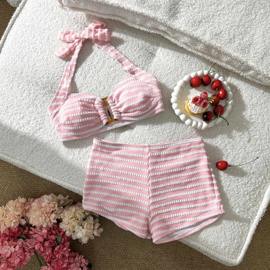 Solide-couleur Sexy Strap Deux-pièces maillot de bain