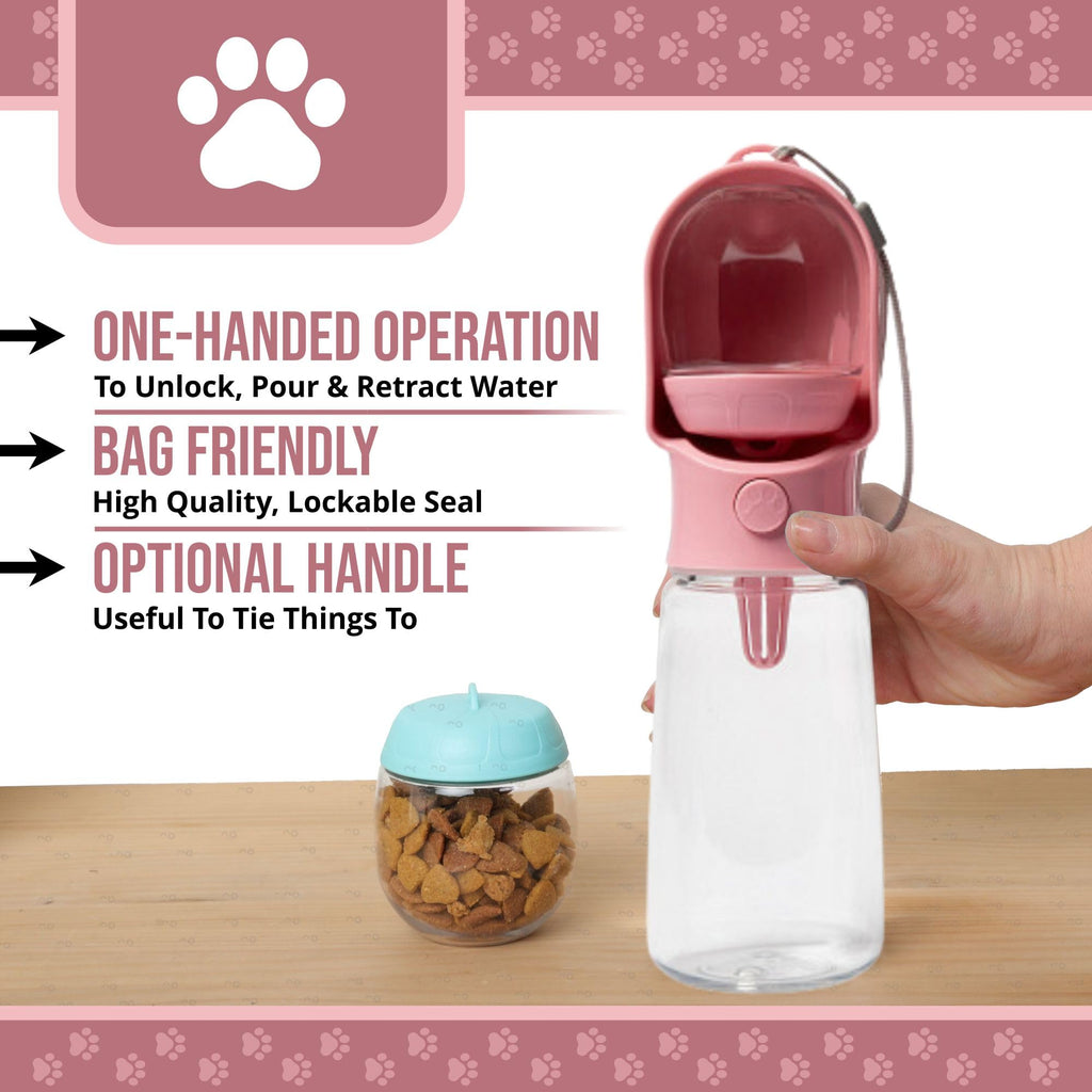 Bouteille d'eau portable pour chien de fuite avec distributeur d'eau pour animaux de voyage pour la marche et le salut