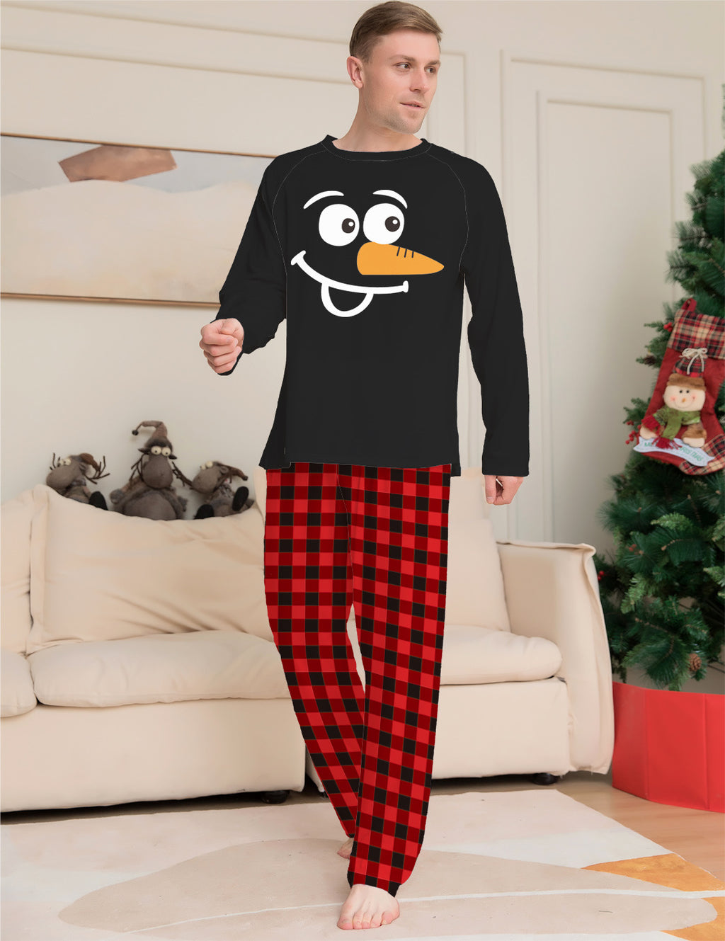 Vérification de la caricature Christmas Parent Child Print
