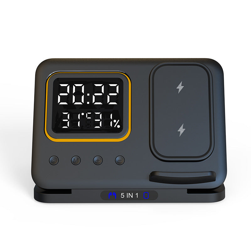 15W sans fil chargeurs Stand 5 In1 LED réveil numérique rapide charge station