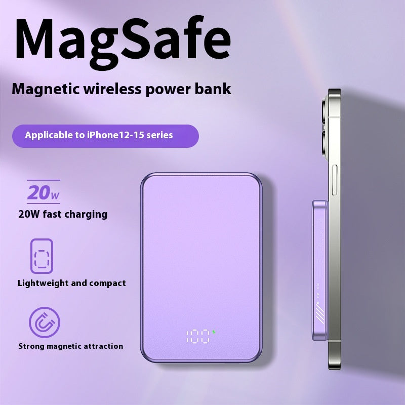 Affichage numérique Alliage d'aluminium Magsafe Magsafe magnétique Banque de puissance sans fil