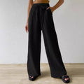 L'Europe et les États-Unis Amazon Fashion Women's Elegant Joker Elastic Casual Solid Col
