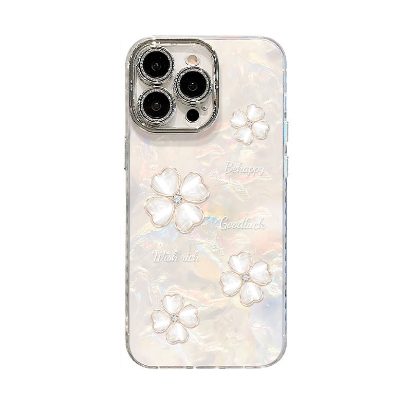 Housse de protection pour téléphone irisé de luxe à quatre bras