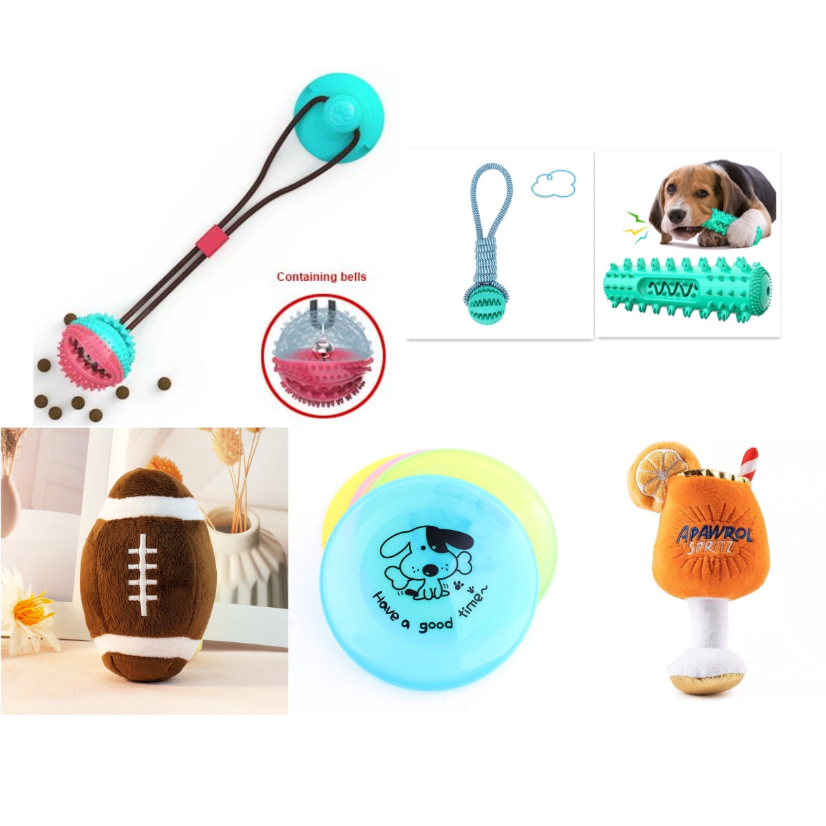 Jouets pour chiens Balles Interactive Treat Rope Rubber Balles de fuite pour petits chiens moyens Chewing B