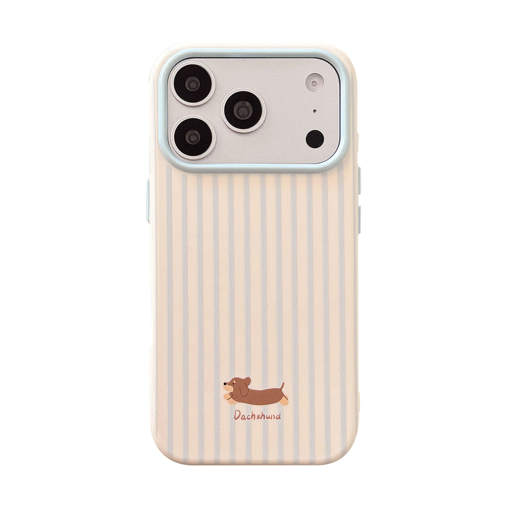 Étui de téléphone Dachshund rayé