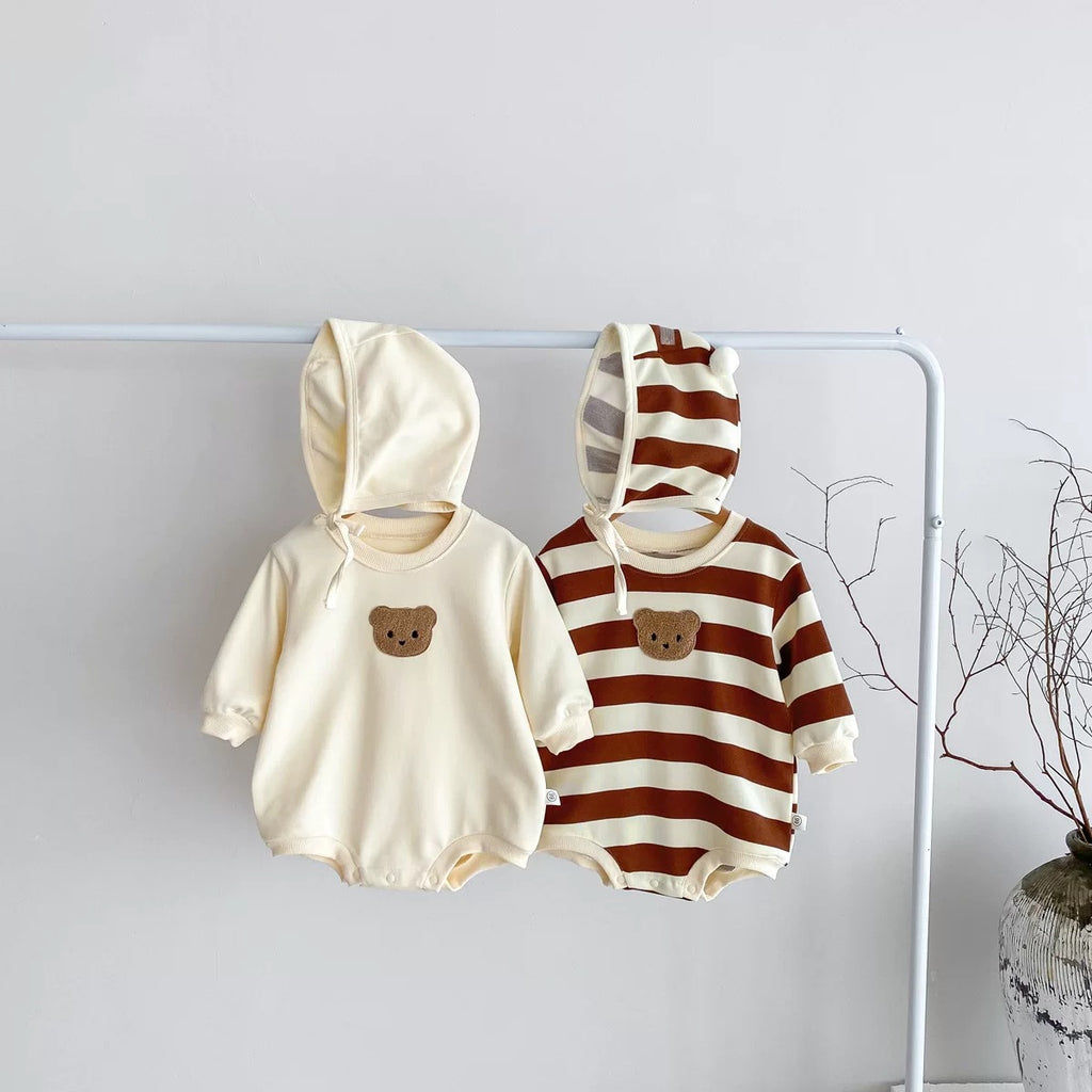 Mignon ours imprimé bébé Romper pour le printemps et l'automne