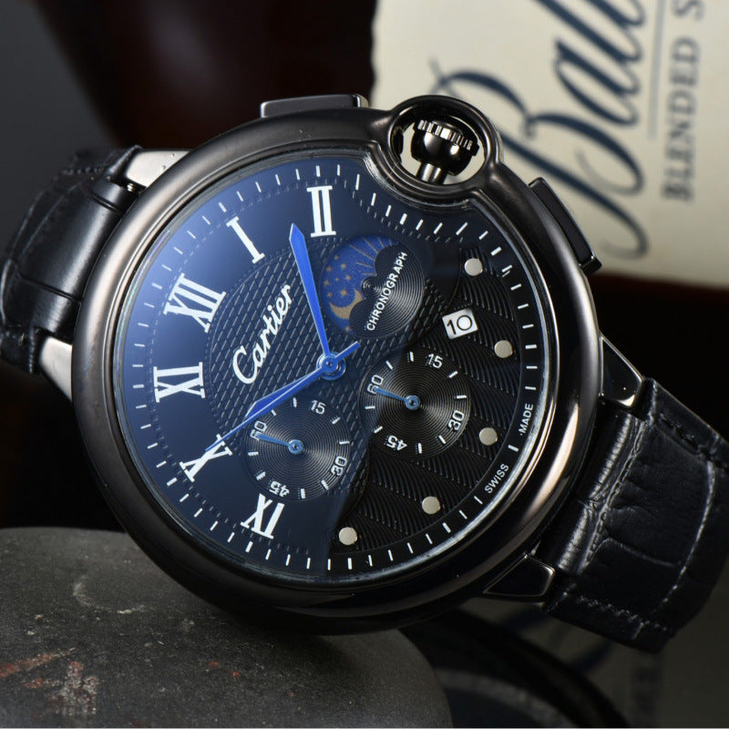 Montre d'affaires homme avec un bracelet en caoutchouc