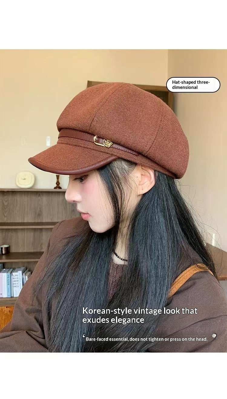 Retro Artistic Black Cap Beret de style japonais