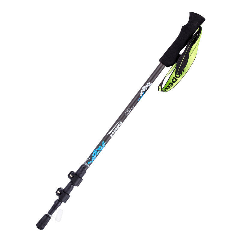 Barre de trekking pliante à trois sections télescopiques en fibre de carbone