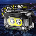 COB Strong Light Sensing Headlamp Night Running Fishing Floodlight Headwear