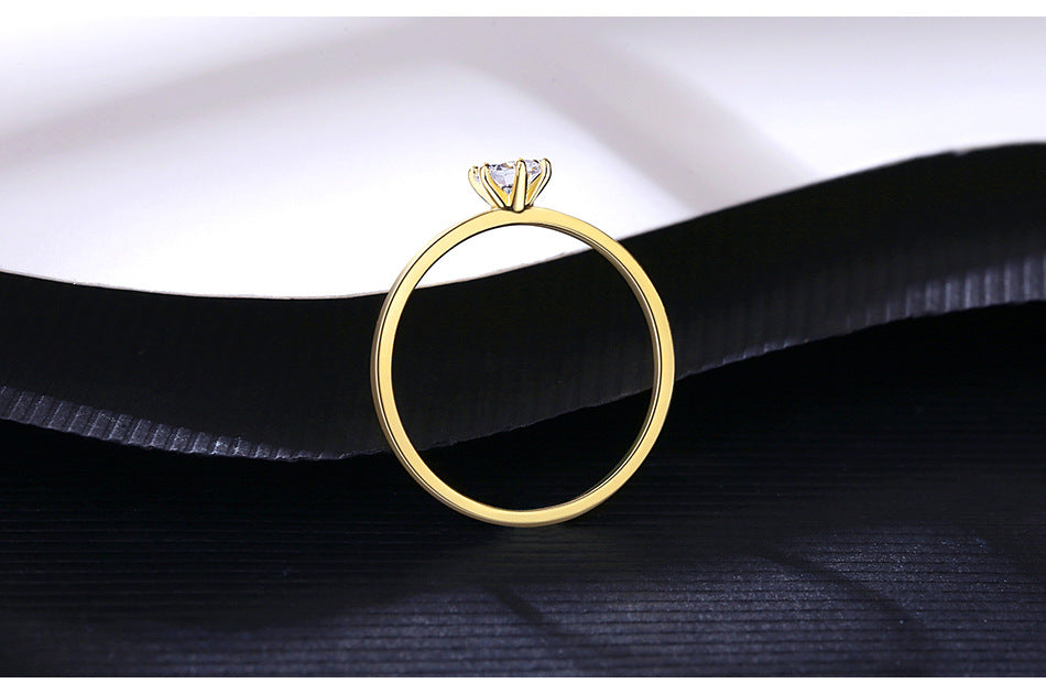 S925 Silver Wind Star Ring Set avec doigt index Zircon
