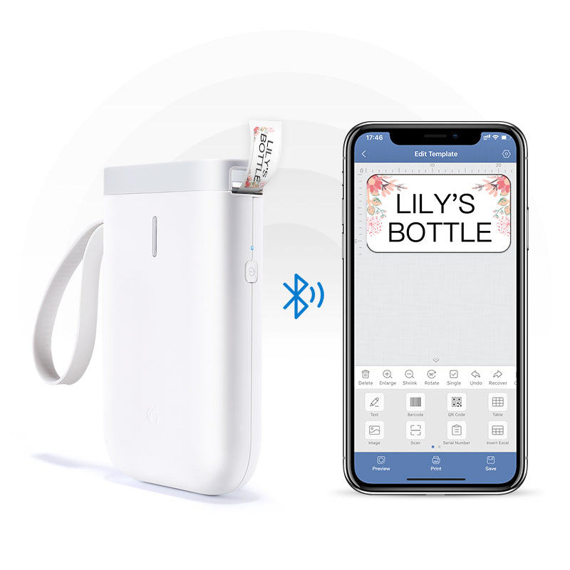 D11 Imprimante d'étiquettes de ménage compatible Bluetooth non séchage Machine d'impression rapide Ho