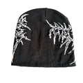 AutomneHiver Squelette de style foncé Chapeau tricoté Jacquard