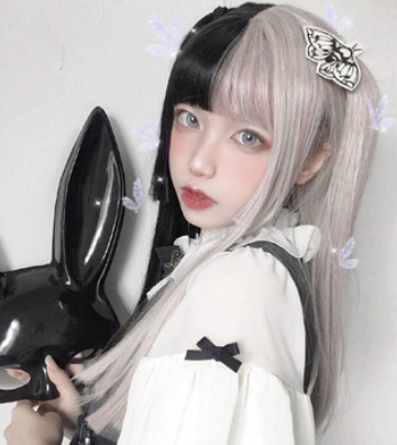 Anime Cosplay Perruque Femme Long cheveux droit