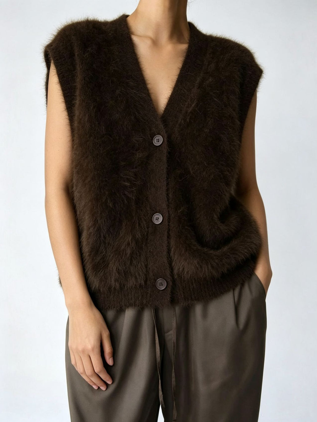 Veste courte Cardigan pour femmes de couleur unie