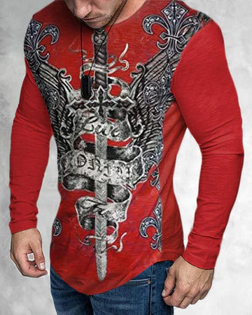 T-Shirt homme impression graphique 3D cou imprimé