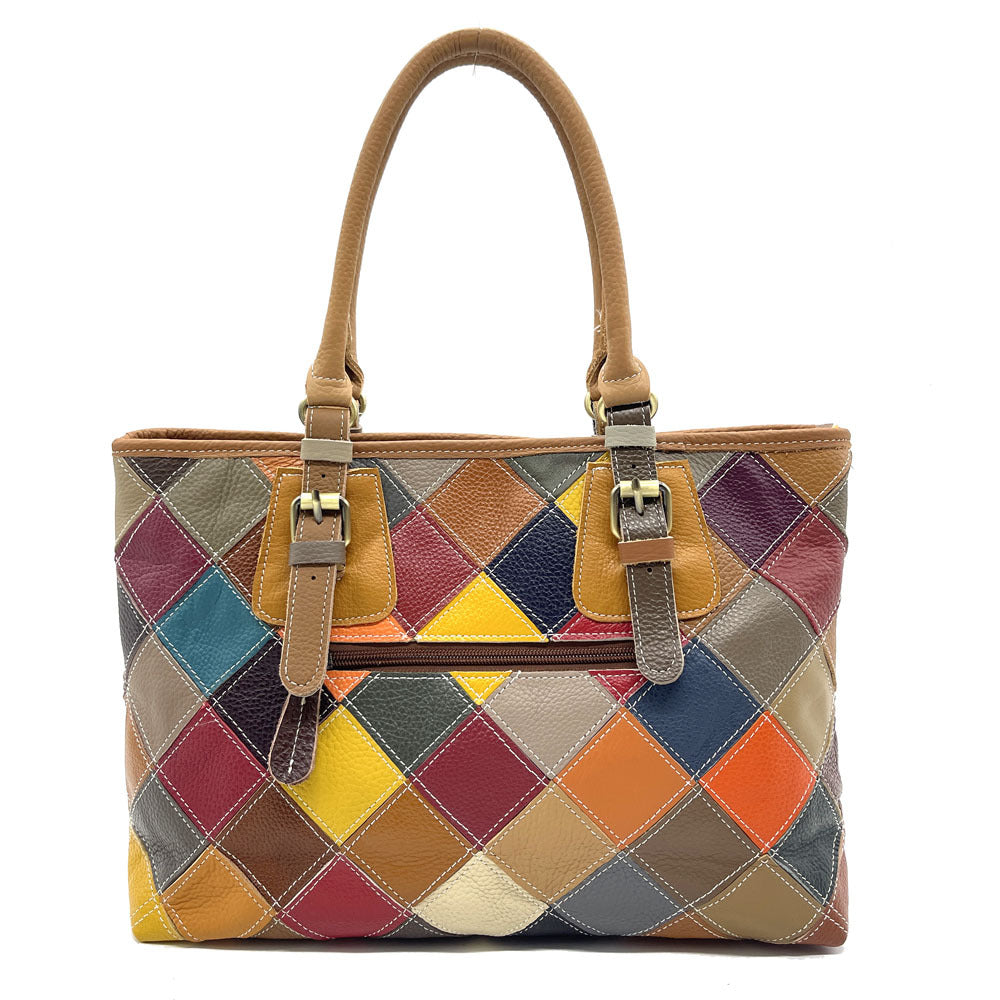 Sac à main casual en cuir véritable pour femmes avec pince à la main