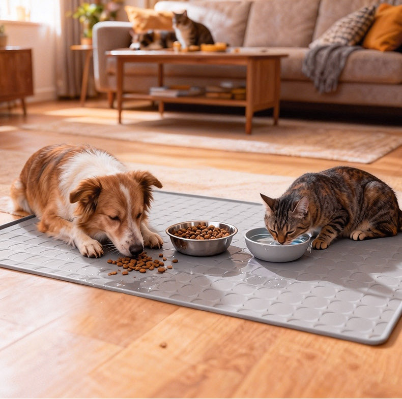 Silicone Pet Mat imperméable et résistant aux taches pour chats et chiens