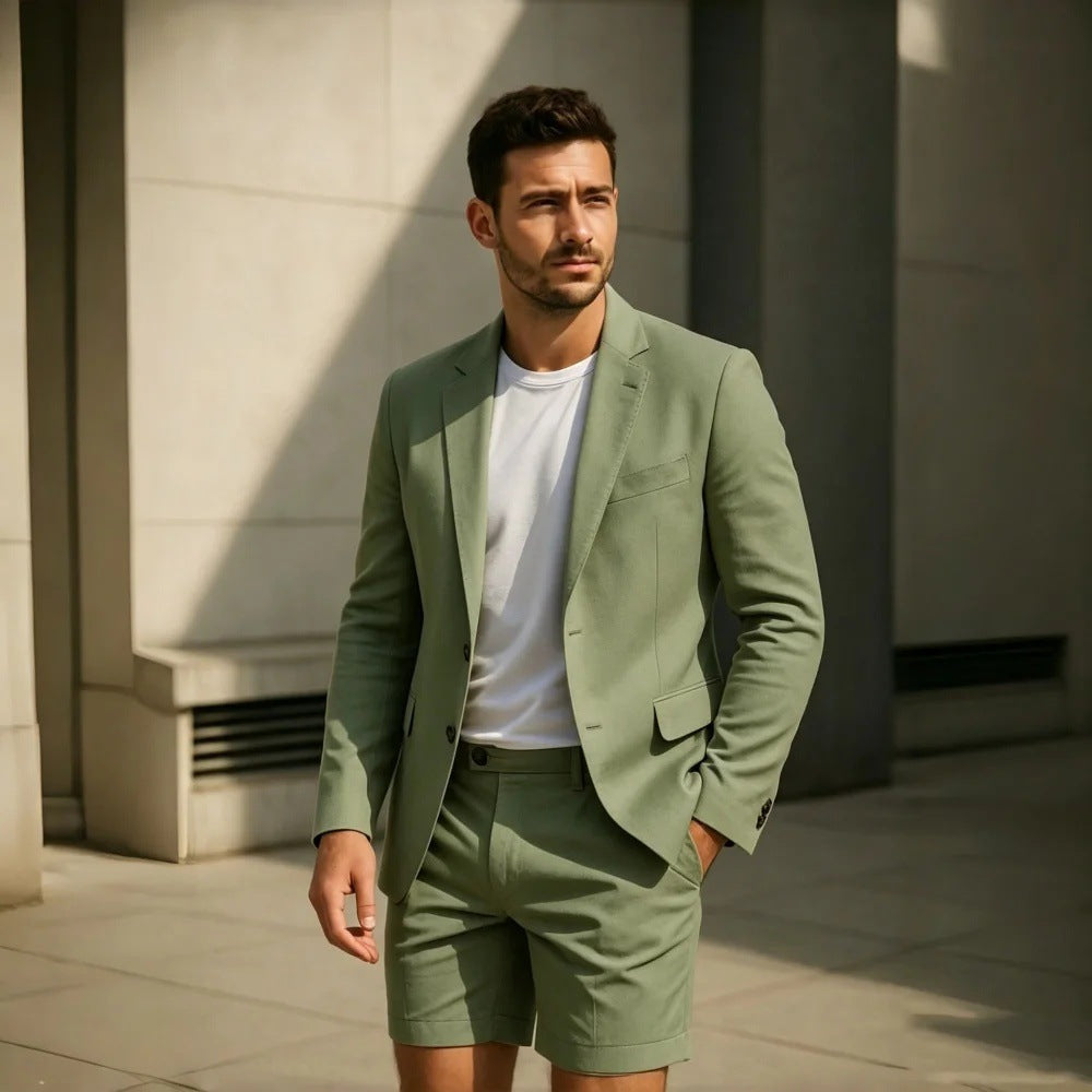Élégant, minimaliste Ensemble de costumes pour hommes de style court