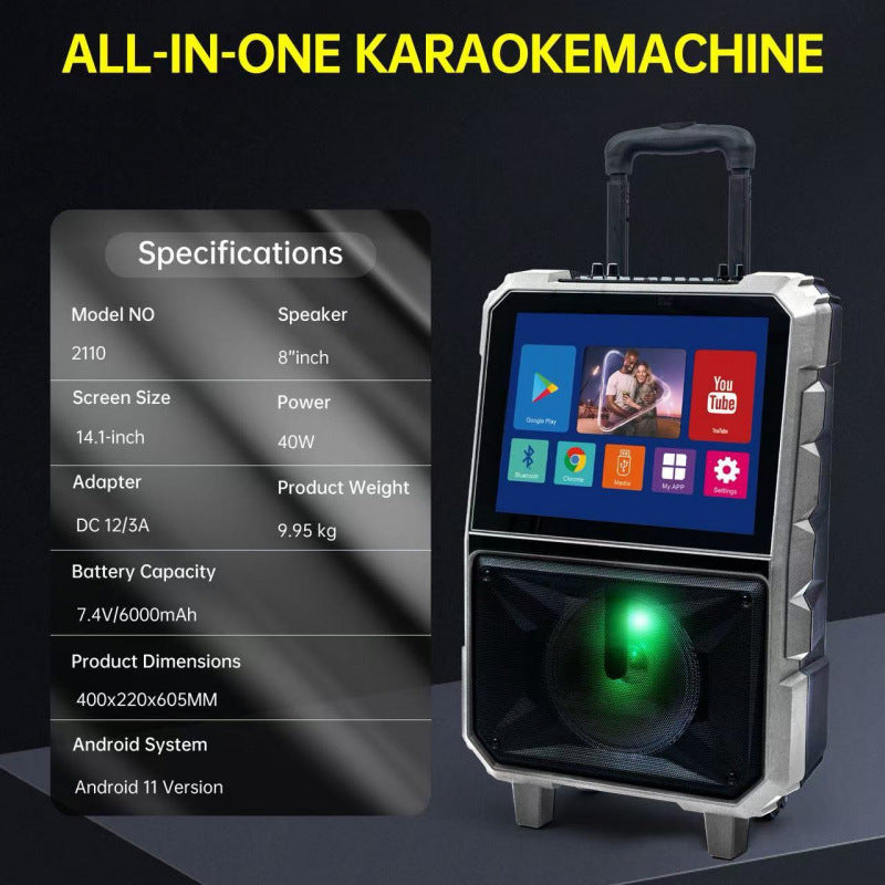 KTV tout-en-un avec écran et double microphones