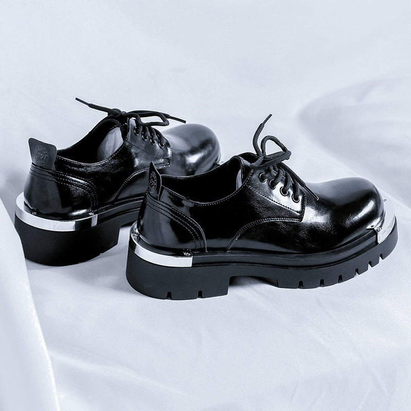 Chaussures en cuir pour hommes à semelle épaisse et mode