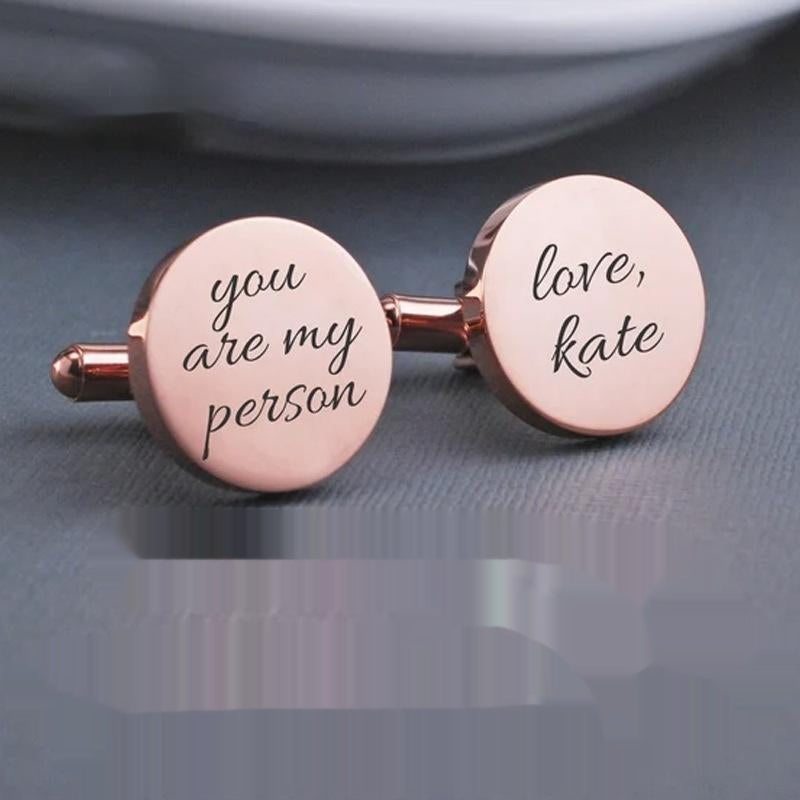 Men's Suit High-grade Cufflinks Gravured Name Pattern Cufflinks