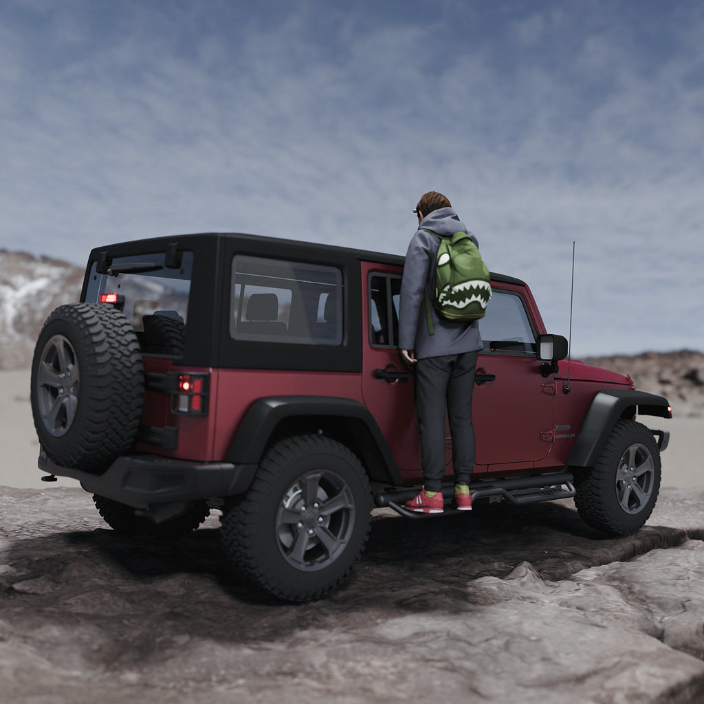 Tables de course en poudre de 6 pouces marches latérales pour 2018- Jeep Wrangler JL 4 Porte
