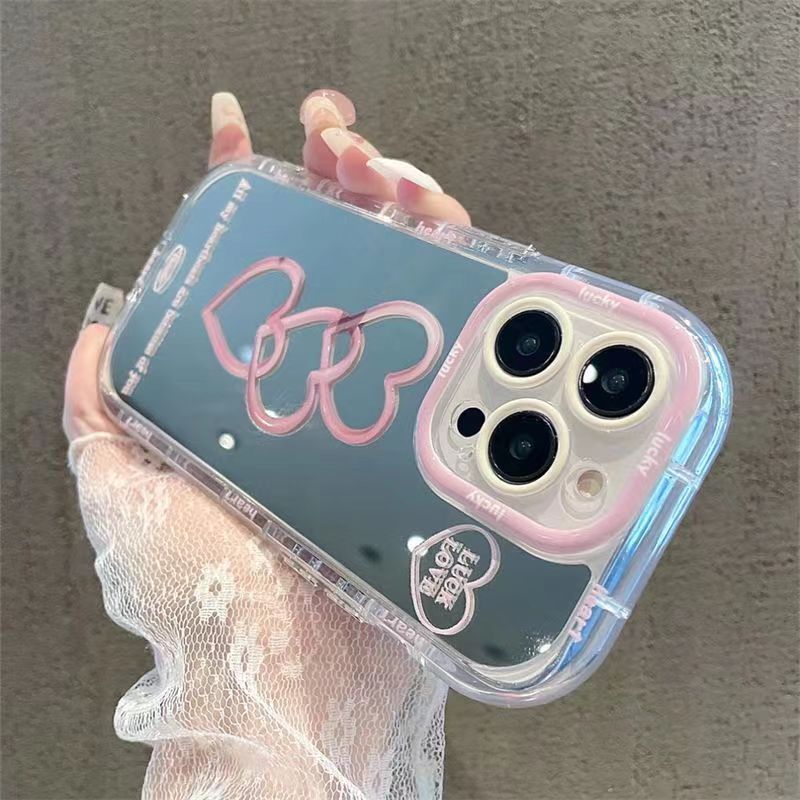 Étui de téléphone tout inclus résistant à la goutte Love Makeup Mirror