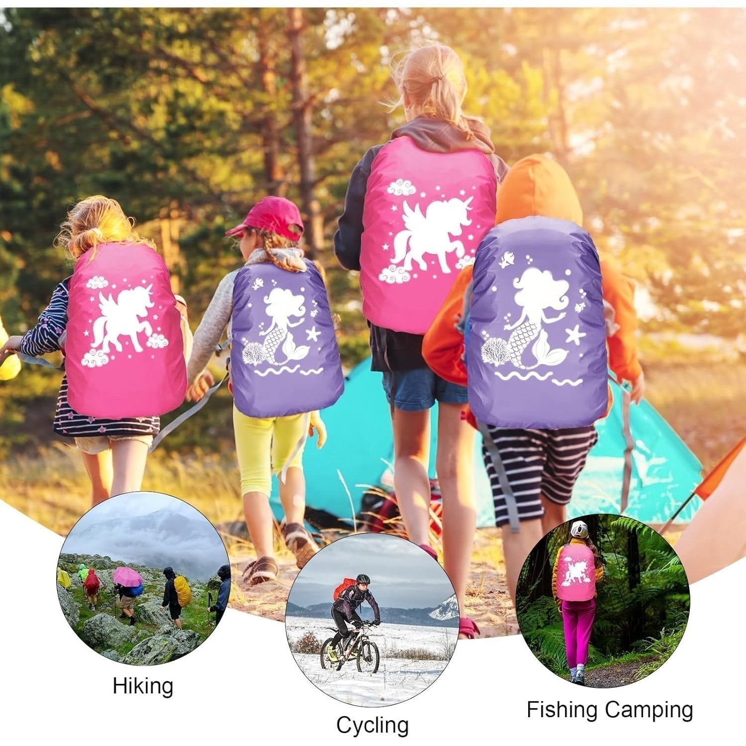 Ensembles de cadeaux multi-pièces pour la fête - 2 housses pour sac à dos : housse pour sac à dos scolaire avec sirène
