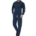 Ensemble de deux pièces sport casual homme avec collier de lapel et manches longues