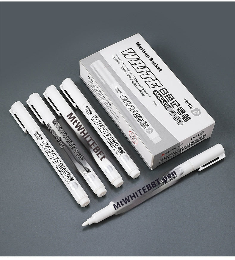 Super blanc éblouissant tête fine séchage rapide stylo de peinture étanche
