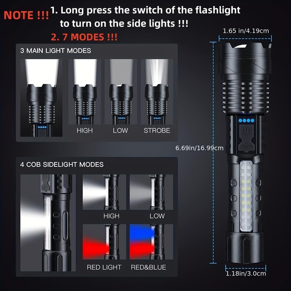 LED Super puissante lampe de torche rechargeable