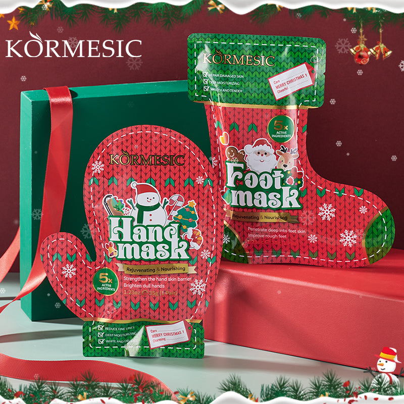 Masque à main nourissant pour la peau KORMESIC Masque à main et à pied de Noël GB pour le commerce extérieur seulement
