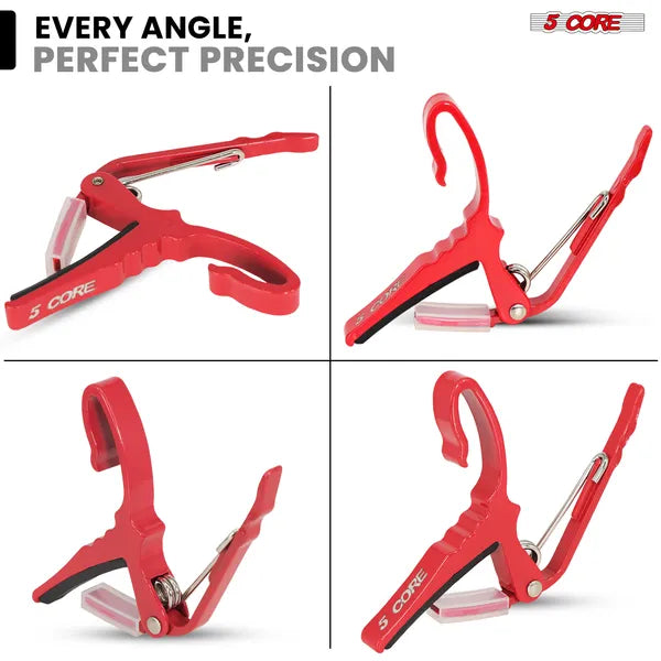 5 Core Capo Acoustic Electric Guitar String Clip Banjo Mandolin or Ukulele + 6Pcs Guitar Pi