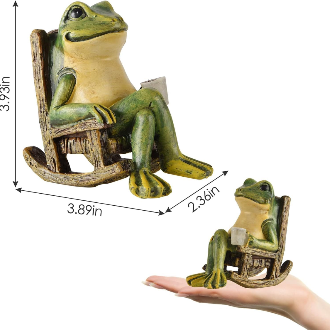 Miniature Frog Garden Statue Solar Outdoor Lights Fairy Decor Maison chaud