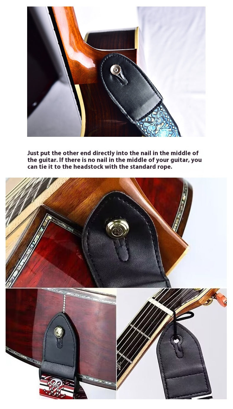 Bracelet pour guitare Folk Guitar Leather Electric Guitar Personnalité Guitare en bois Bracelet pour épaule